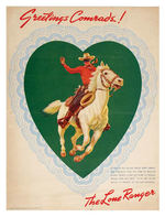 "THE LONE RANGER" MERITA SAFETY CLUB RADIO CARD/RELATED L.R. VALENTINES.