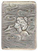 SMOKING GIRL HOTEL SOUVENIR STERLING SILVER MATCH SAFE.