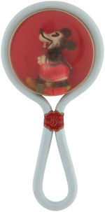 MICKEY MOUSE CELLULOID SQUEAKER BABY RATTLE.