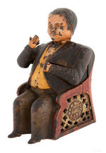 "TAMMANY BANK" 1878 CAST IRON MECHANICAL BANK WITH ORIGINAL PAINT.