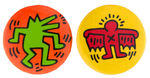 KEITH HARING GROUP OF SEVEN ORIGINAL ISSUE BUTTONS.