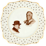 FDR AND CHURCHILL PAIR OF WWII ERA CHINA PLATES.