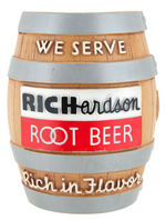 "WE SERVE RICHARDSON ROOT BEER" STORE WALL DISPLAY.