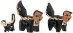 WORLD WAR II ANTI-AXIS FOLK ART DEPICTING HITLER AS SKUNK PAIR & PIN.