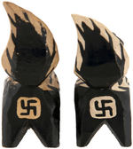 WORLD WAR II ANTI-AXIS FOLK ART DEPICTING HITLER AS SKUNK PAIR & PIN.