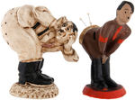 WORLD WII ANTI-HITLER “PORKY” FIGURAL TOOTHPICK HOLDER & HITLER PIN CUSHION FIGURE.