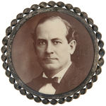 BRYAN C. 1900 OVERSIZED REAL PHOTO SEPIA BUTTON.