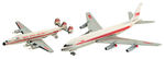 "TWA" TIN LITHO FRICTION TOY AIRPLANE PAIR.