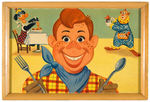 "HOWDY DOODY WITH FLUB-A-DUB AND CLARABELL WOODEN SERVING TRAY.