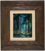 GARÉ BARKS ORIGINAL "BLUE FOREST" NATURE/WILDLIFE PAINTING.