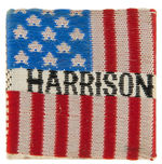 HARRISON C. 1888 FOUR ITEMS WITH TOP HAT AND FLAG MOTIFS.