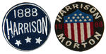 HARRISON GROUP OF SEVEN FABRIC COVERED 1888 LAPEL STUDS.