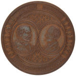 “CLEVELAND/HENDRICKS” TRIO OF 1884 JUGATE CAMPAIGN TOKENS.