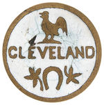 CLEVELAND C. 1884 ENAMEL STICKPIN PAIR AND THREE ENAMEL STUDS/PIN.