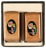 "DICK TRACY MILITARY SET" BOXED BRUSH PAIR.