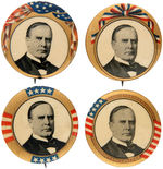 McKINLEY FOUR LARGE SIZE 1900 PORTRAIT BUTTONS BY W&H.