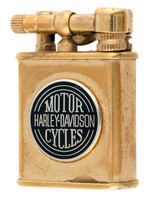 "HARLEY-DAVIDSON MOTORCYCLES" 1920S BRASS LIGHTER.