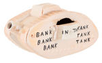 "BANK IN THE TANK" CERAMIC WORLD WAR II FIGURAL BANK.