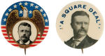 THEODORE ROOSEVELT PAIR OF SINGLE PORTRAIT BUTTONS.