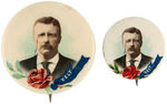 ROOSEVELT REBUS PAIR OF MATCHING 1904 PORTRAIT BUTTONS.