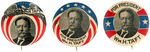 TAFT TRIO OF PORTRAIT BUTTONS BY MOFFETT STUDIO.