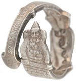 SANTA CLAUS IN CHIMNEY “TWAS THE NIGHT BEFORE CHRISTMAS” FIGURAL STERLING RING.