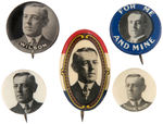 WILSON FOUR PORTRAIT BUTTONS PLUS SMALL LAPEL STUD.