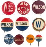 WILSON GROUP OF TEN NAME AND SLOGAN BUTTONS.