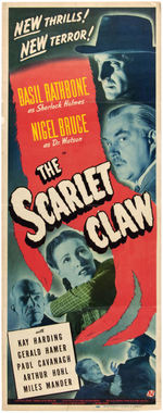 SHERLOCK HOLMES "THE SCARLET CLAW" INSERT MOVIE POSTER.