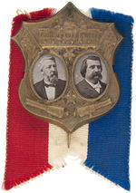 OUTSTANDING AND UNLISTED BLAINE AND LOGAN JUGATE PAPER PHOTOS IN BRASS SHELL PIN.