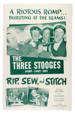 THE THREE STOOGES "RIP, SEW, AND STITCH" MOVIE POSTER.