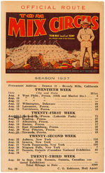 "TOM MIX CIRCUS" EPHEMERA LOT.