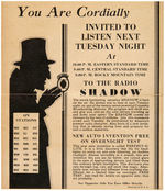 "THE SHADOW" RADIO SHOW INVITATION TRIO.