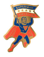 "SUPERMAN AMERICAN" LARGE SIZE DIE-CUT PREMIUM BADGE.