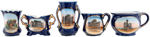 “MASSACHUSETTS” COBALT BLUE 20 PIECE SOUVENIR CHINA COLLECTION.