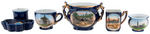 “MASSACHUSETTS” COBALT BLUE 20 PIECE SOUVENIR CHINA COLLECTION.