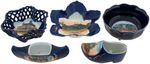 “MASSACHUSETTS” COBALT BLUE 20 PIECE SOUVENIR CHINA COLLECTION.