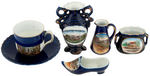 “PENNSYLVANIA” COBALT BLUE 10 PIECE SOUVENIR CHINA COLLECTION.