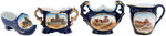 “CALIFORNIA” AND “COLORADO” COBALT BLUE EIGHT PIECE SOUVENIR CHINA COLLECTION.