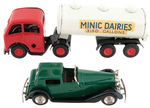 TRI-ANG MINIC TOY CAR & TRUCK WIND-UP PAIR.