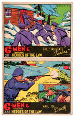 “G-MEN & HEROES OF THE LAW” SCARCE HIGH NUMBER GUM CARD PAIR.