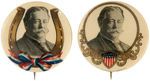 TAFT PAIR OF MATCHING PORTRAIT AND COLOR SCHEME 1908 BUTTONS.