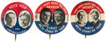 WILSON AND MARSHALL TRIO OF “AMERICA FIRST” 1916 JUGATE BUTTONS.