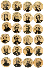 FIRST EVER BUTTON SET OF PRESIDENTS FROM 1897 BY WHITEHEAD & HOAG.