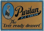 "PURITAN ICE CREAM" ADVERTISING SIGN.