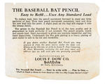 "100TH ANNIVERSARY BASEBALL" PREMIUM BAT PENCILS W/MAILER.