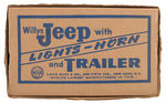 "WILLYS JEEP WITH LIGHTS AND TRAILER" BOXED MARX SET.