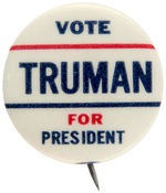 RARE HAKE UNLISTED "VOTE TRUMAN FOR PRESIDENT" BUTTON.