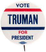 RARE HAKE UNLISTED SLOGAN BUTTON "VOTE TRUMAN FOR PRESIDENT."