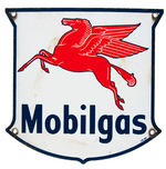 "MOBILGAS" PEGASUS PORCELAIN GAS PUMP SIGN.